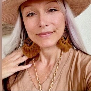 Rustic fringe boho statement earrings w macrame/hippy/cottage core vibe